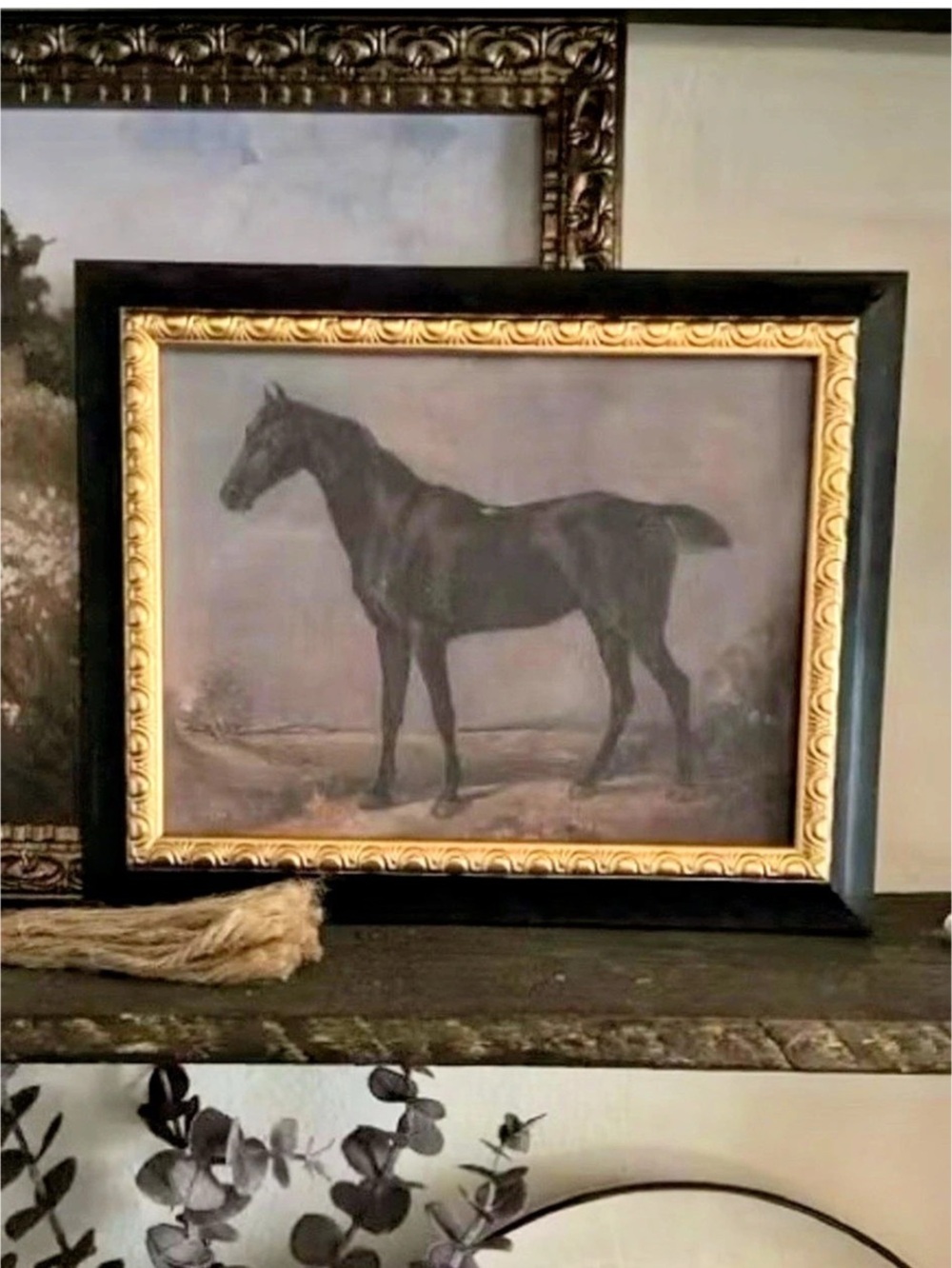 NWT Studio McGee 8"x10" Stallion on Canvas Board Wall Art Gold/Brown